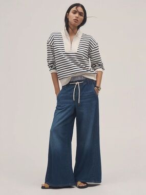 ANTHROPOLOGIE • The Adi Pull-On Mid-Rise Flare Jeans by Pilcro
